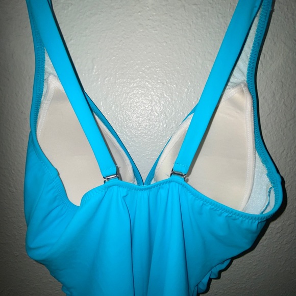 Profile by Gottex Womens Convertible V-Neck Swimsuit Tutti Frutti Aqua 10 New - Picture 2 of 10